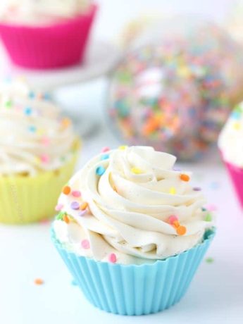 Vanilla Cupcakes with Whipped Vanilla Bean Frosting