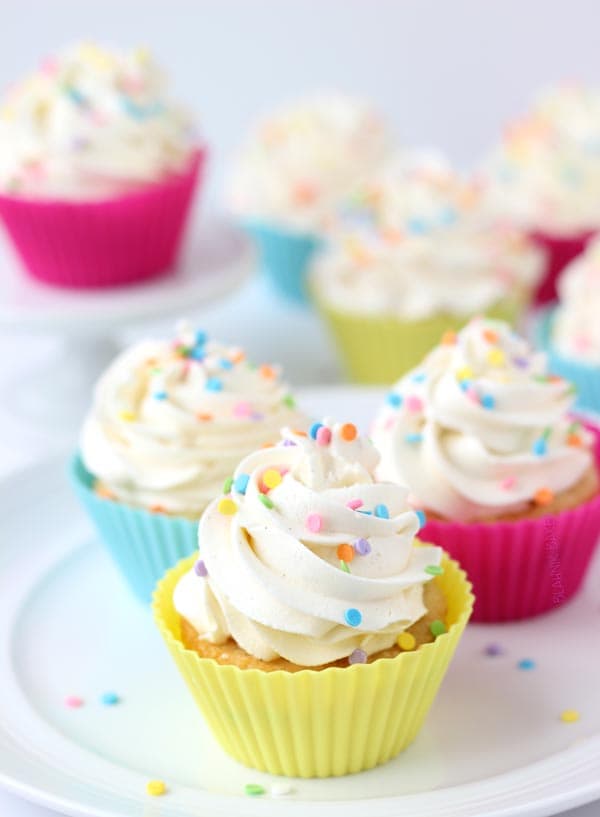 vanilla cupcakes with whipped vanilla bean frosting