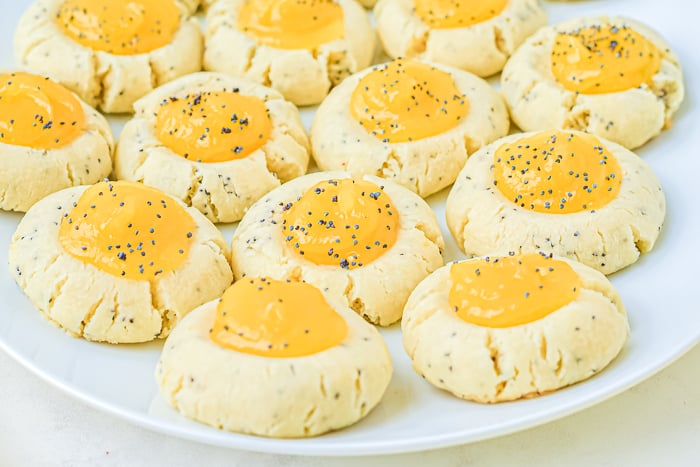 Lemon Poppyseed thumbprint cookies