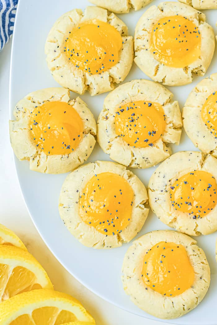 Lemon Poppyseed thumbprint cookies