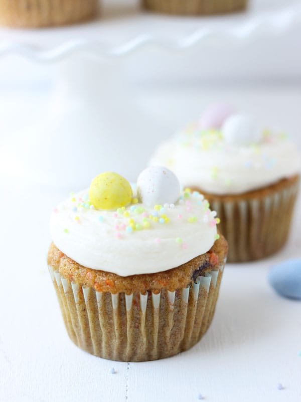 Carrot Cake Cupcakes with Mascarpone Cream Cheese Frosting