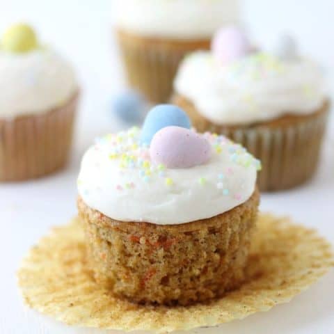 Carrot Cake Cupcakes with Mascarpone Cream Cheese Frosting