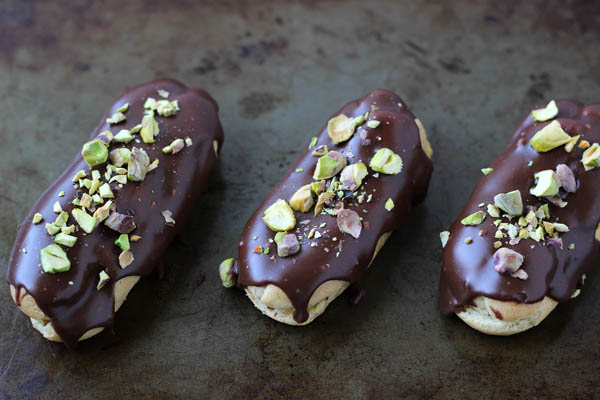 Chocolate Pistachio Éclairs