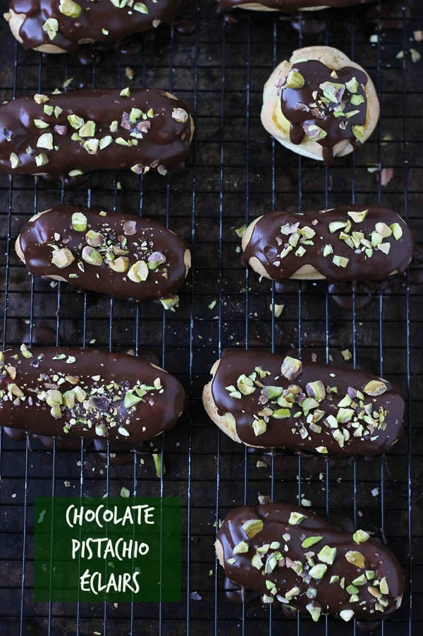 Chocolate Pistachio Éclairs