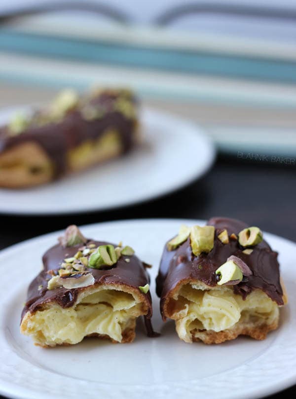 Chocolate Pistachio Éclairs