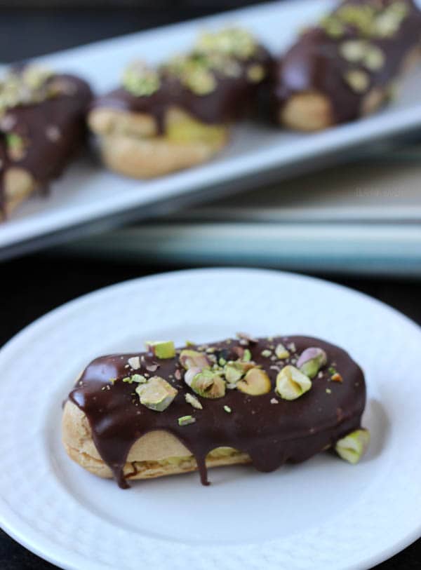 Chocolate Pistachio Éclairs