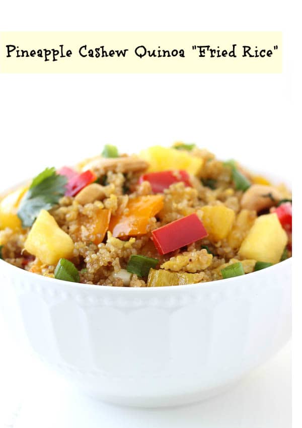 pineapple cashew quinoa fried rice