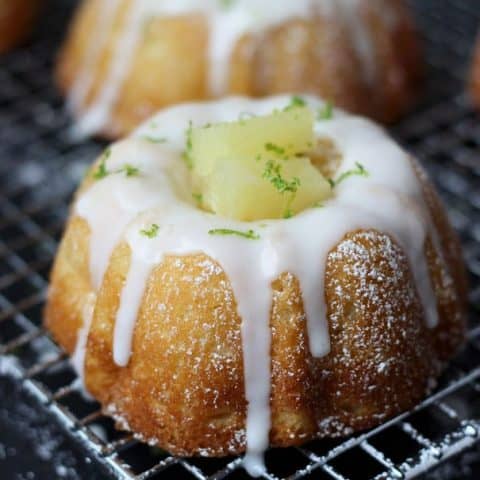 Mini Pineapple Lime Mojito Cakes