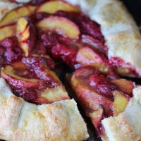 Peach raspberry galette