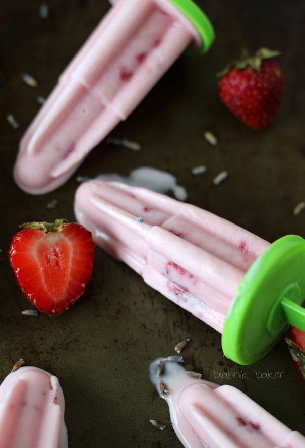 Strawberry Lavender Frozen Yogurt