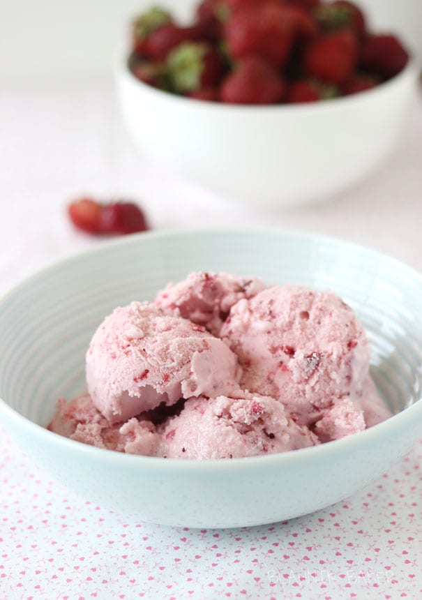 Strawberry Lavender Frozen Yogurt
