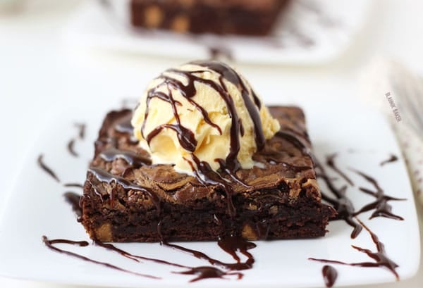 hot fudge peanut butter swirl brownie sundae