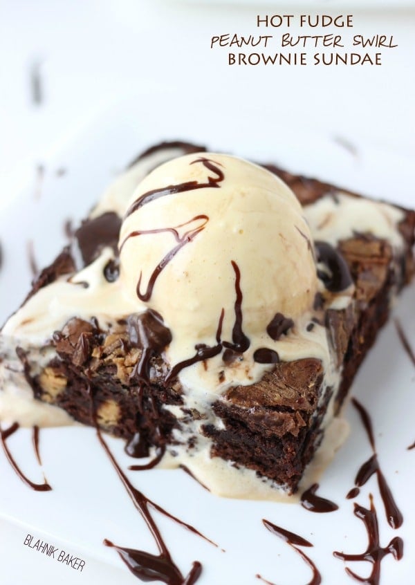 Hot Fudge Peanut Butter Swirl Brownie Sundae A Classic Twist 3969