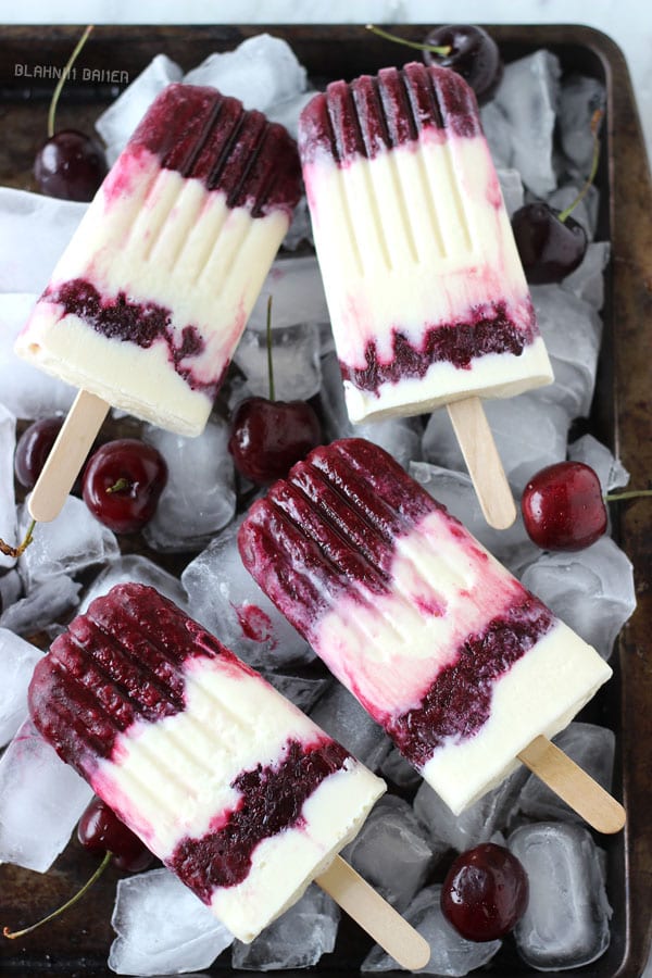 Cherry Almond Popsicles