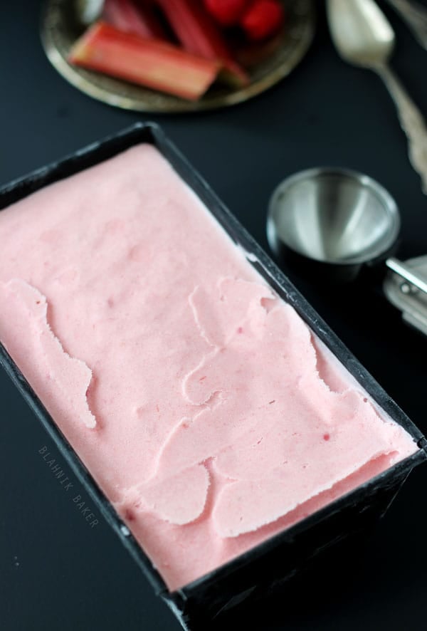 Coconut Raspberry Rhubarb Ice Cream