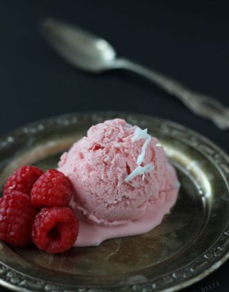 Coconut Raspberry Rhubarb Ice Cream