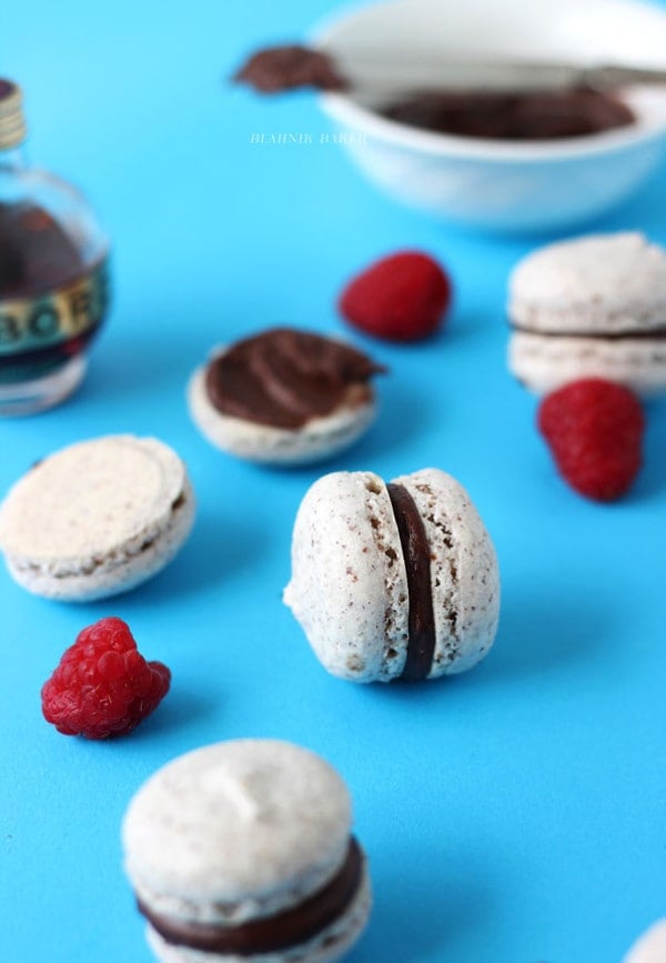 Hazelnut Macarons with Chocolate Chambord Ganache