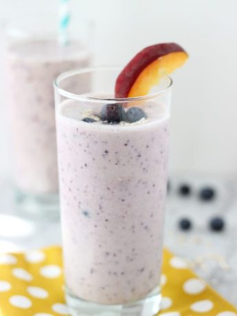 Peach Blueberry Oatmeal Smoothie