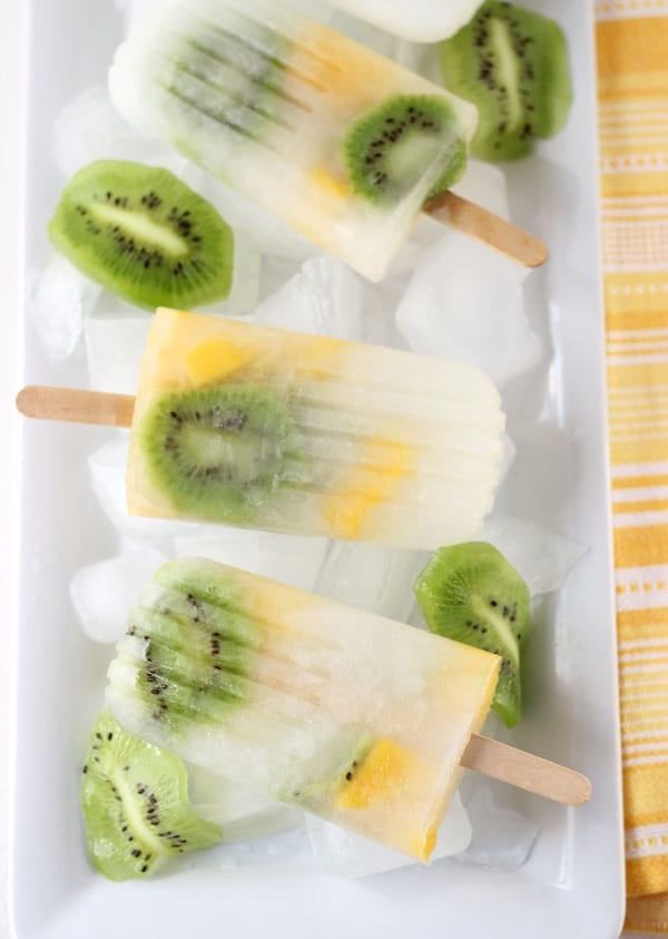 Mango kiwi lemonade popsicles