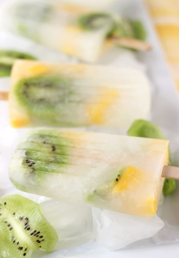 Mango kiwi lemonade popsicles