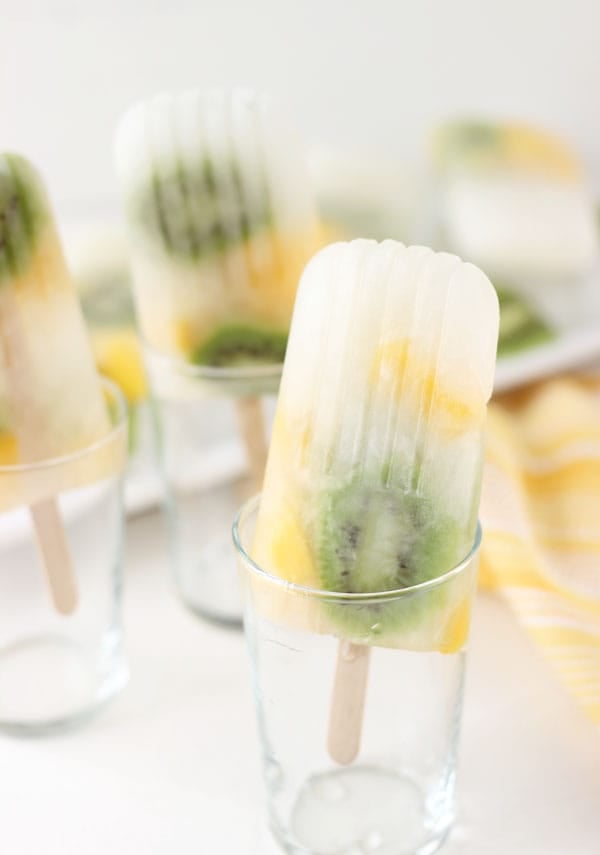 Mango kiwi lemonade popsicles