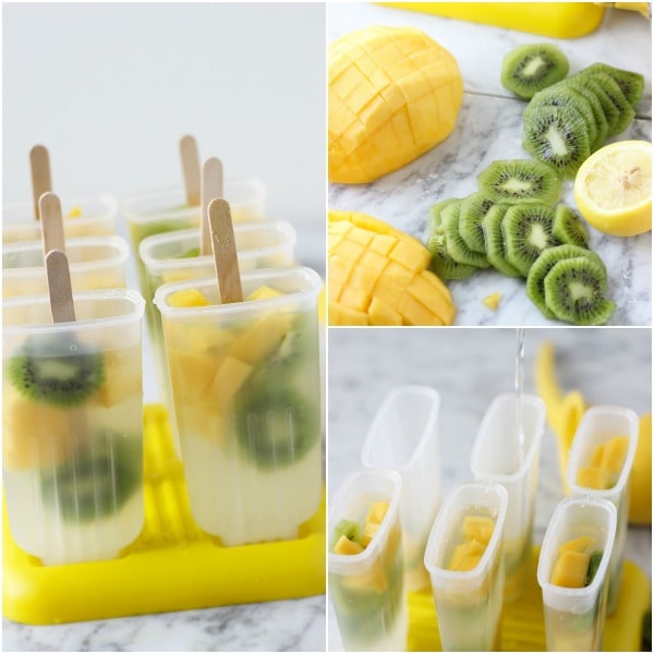 Mango kiwi lemonade popsicles