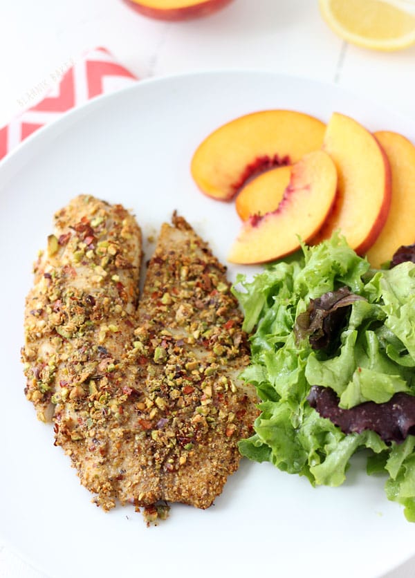 Pistachio crusted parmasean tilapia