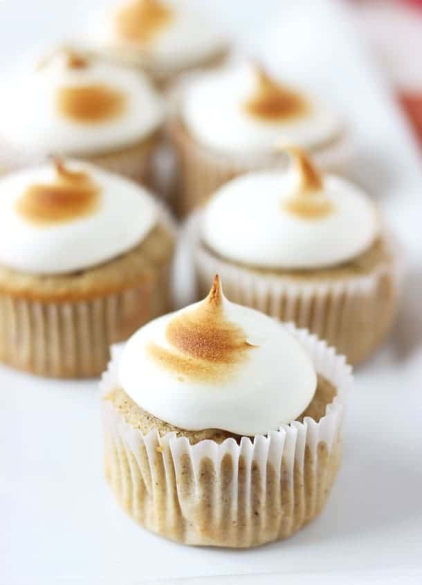 Spiced Apple Cupcakes with Maple Marshmallow Frosting