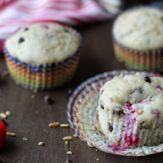 Raspberry Chocolate Freekeh Muffins