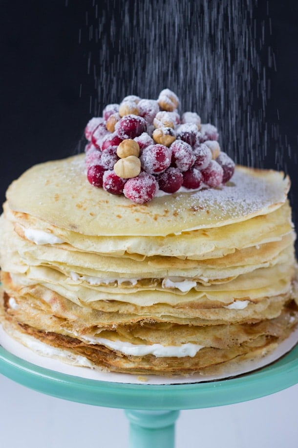 Cranberry Hazelnut Crepe Cake - A Classic Twist