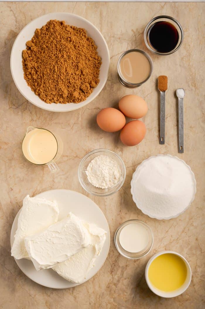 Eggnog cheesecake ingredients