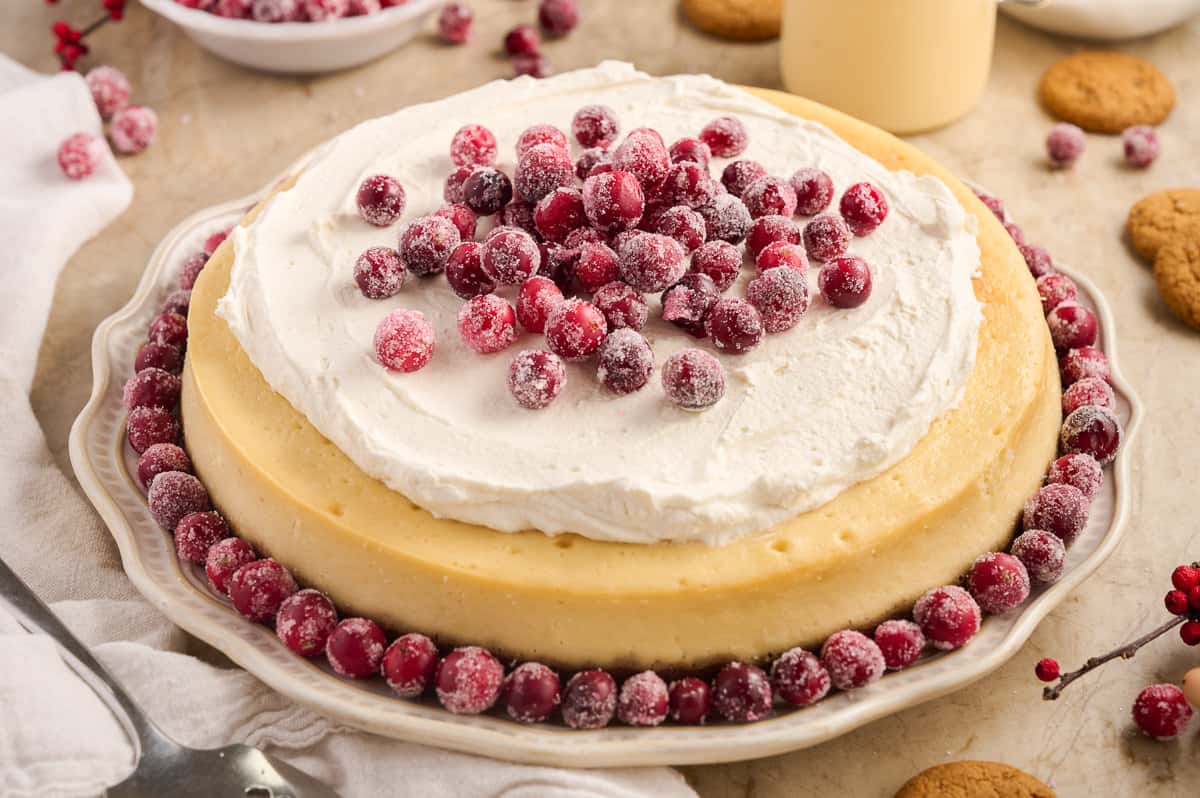 Eggnog Cheesecake with Gingersnap Crust A Classic Twist