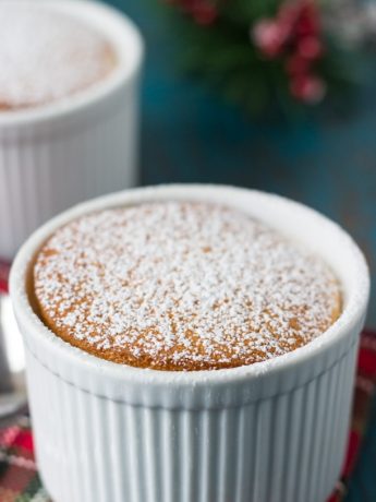 Eggnog Pudding Cake- pillowy and gooey eggnog cake for the holidays!