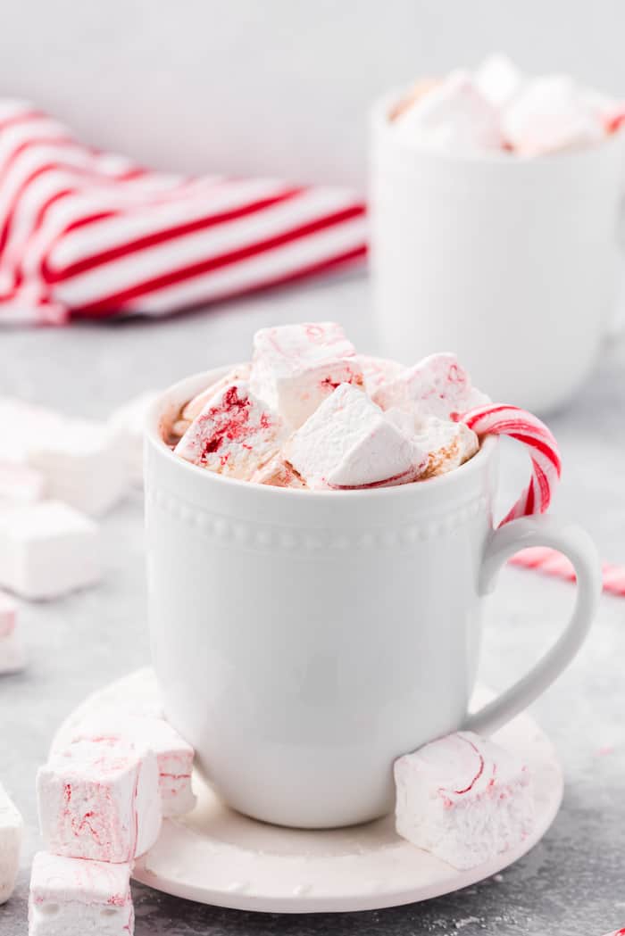 Candy Cane Marshmallow Hot Cocoa Cups