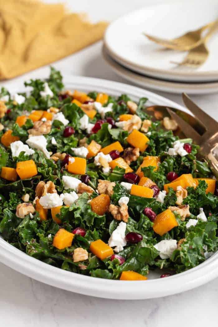 Kale Salad with Butternut Squash