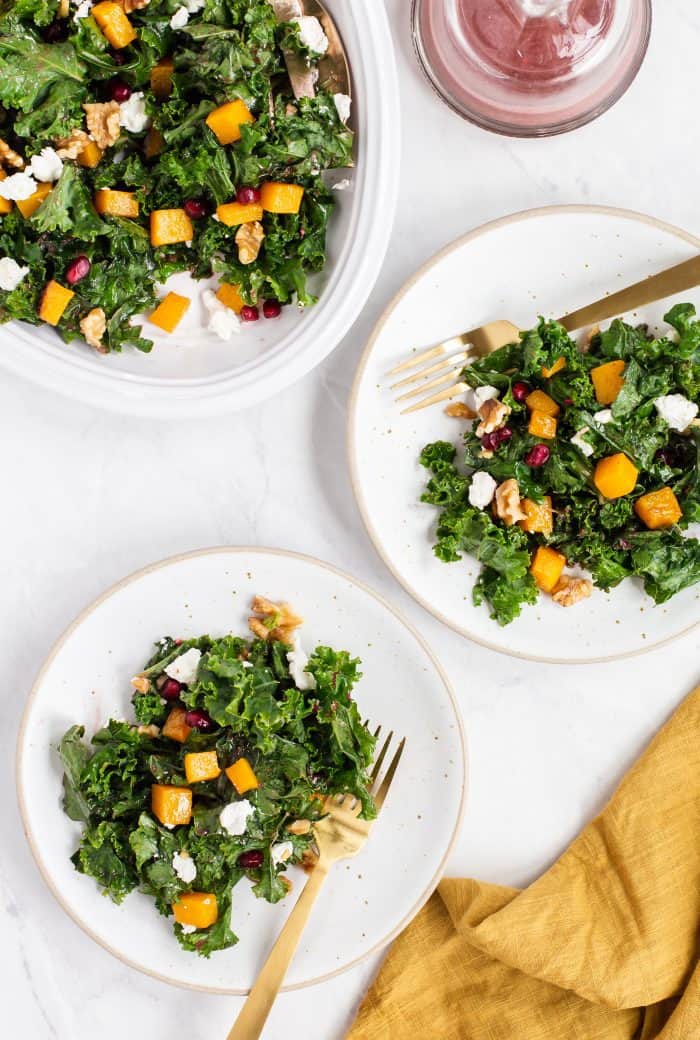 Kale Salad with Butternut Squash