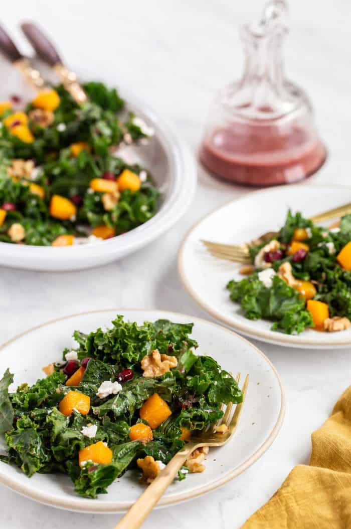 Kale Salad with Butternut Squash