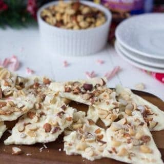 White Chocolate Peppermint Nut Bark