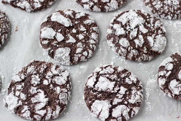 Double Chocolate Crinkle Cookies - deep chocolate flavor with a moist gooey interior!