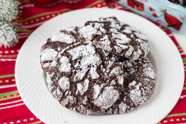 Double Chocolate Crinkle Cookies