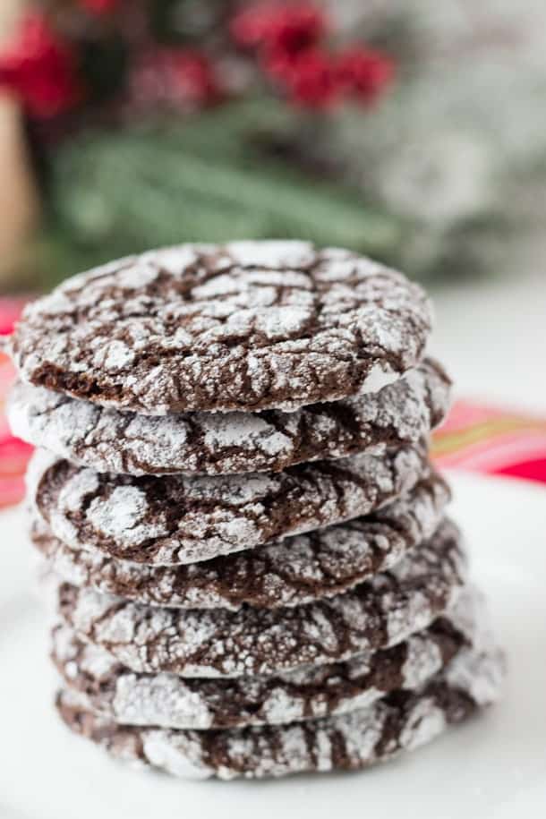 Double Chocolate Crinkle Cookies - deep chocolate flavor with a moist gooey interior!