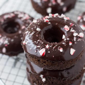 Peppermint Mocha Chocolate Donuts