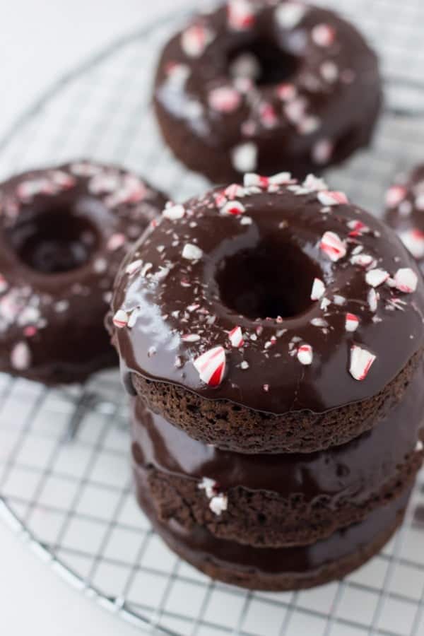 Peppermint Mocha Chocolate Donuts