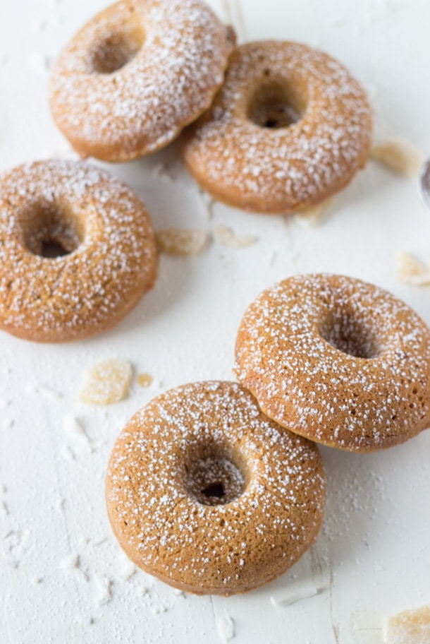 Coconut Ginger Baked Donuts - soft, slightly sweet and healthier donuts! 