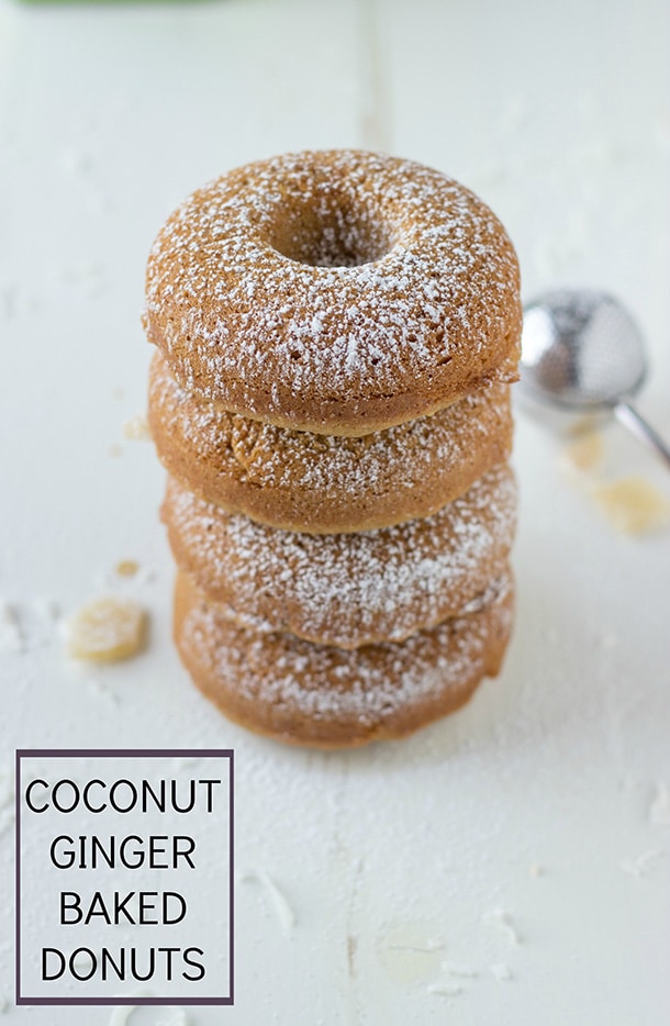 Coconut Ginger Baked Donuts - soft, slightly sweet and healthier donuts! 