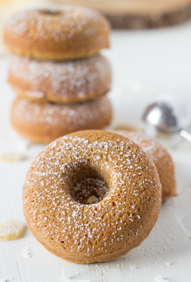 Coconut Ginger Baked Donuts - soft, slightly sweet and healthier donuts! 