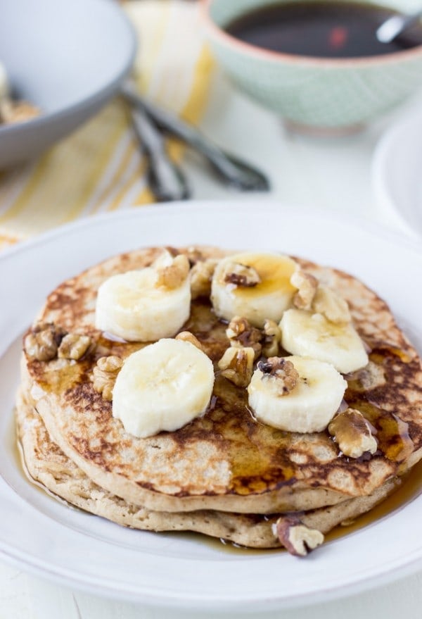 Whole Wheat Banana Walnut Pancakes-4