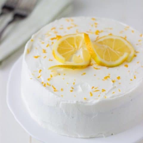 Meyer Lemon Cake with White Chocolate Mousse