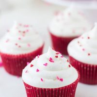 Red Velvet Cupcakes with White Chocolate Cream Cheese Frosting