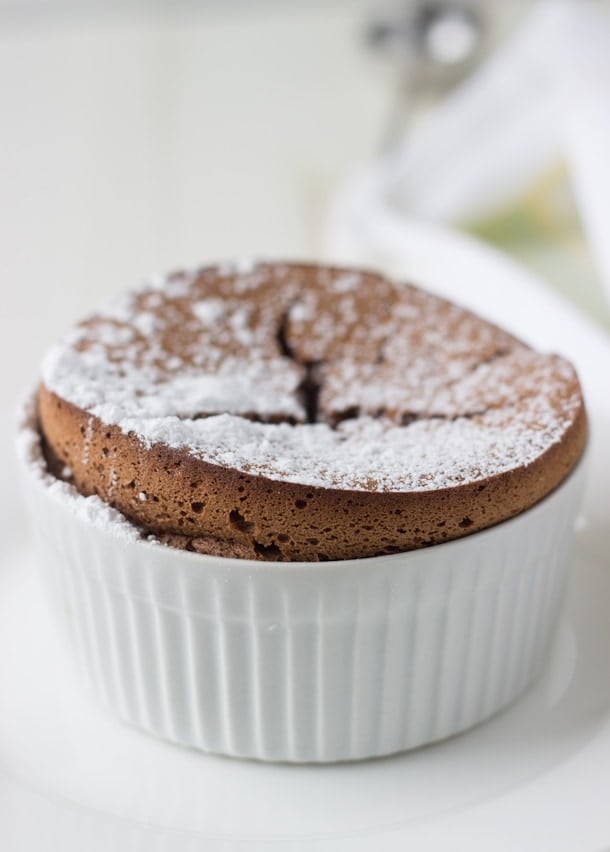 Chocolate Almond Souffle - a classic french dessert made easy! 